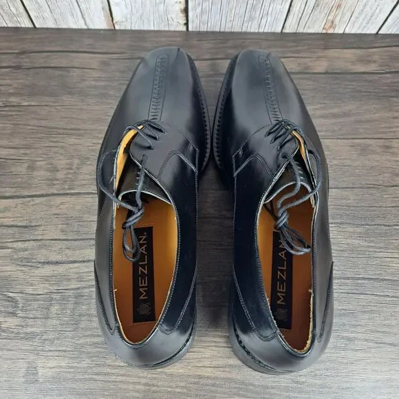 Mezlan Torque Black Men's Sz 10.5 M Lace Up Oxford Dress Shoe w/Dust Bag - Picture 8 of 16